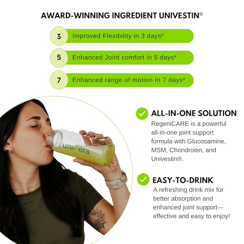 Holiday Gift Set, Joint Support with Univestin®, Glucosamine, Chondroitin & MSM — Bottle & Frother Included, Green Apple Flavor, 30 Servings UniveraAu supplements