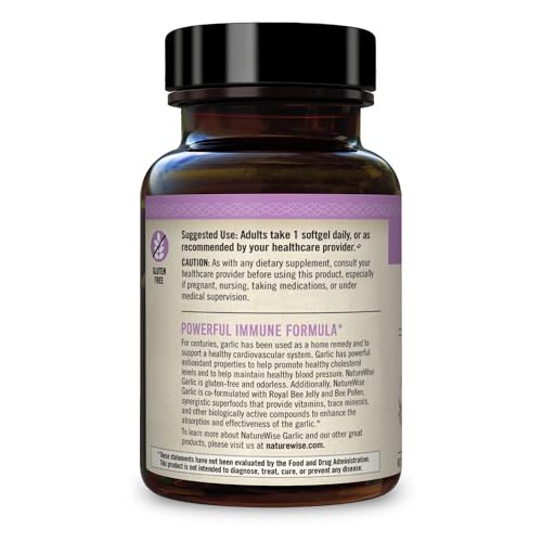 NatureWise Garlic Odorless Softgels 1500mg Support Teeth & Immune System Health NatureWiseUS supplements