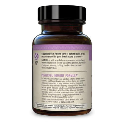 NatureWise Garlic Odorless Softgels 1500mg Support Teeth & Immune System Health NatureWiseUS supplements