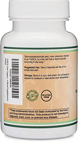 TUDCA Bile Salts Liver Support Supplement, 500mg Servings, Liver and Gallbladder Double Wood SupplementsUS supplements