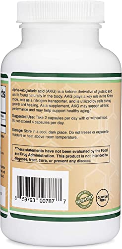 AKG Supplement (Alpha Ketoglutaric Acid) 1,000mg Per Serving (180 Capsules) Different Double Wood SupplementsUS supplements