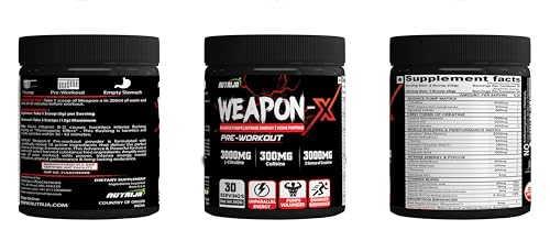 NutriJa Weapon-X Pre-Workout Powder with 21 Active Ingredients - 3 Best forms of Creatine NutriJaAu supplements