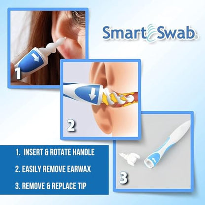 Smart Swab - Spiral Ear Cleanser - Earwax Remover Tool - 16 Replaceable ND productsUS supplements