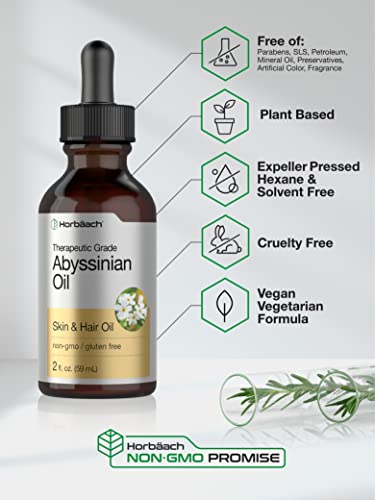 Abyssinian Oil 4 fl oz | Hair and Skin Oil | 2 Pack of 2oz | Paraben, SLS and Fragrance Free HorbäachAu supplements
