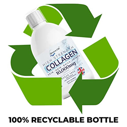 Reverse Life Marine Collagen + Green Tea Liquid Supplement Drink High-Strength 10,000mg Hydrolysed Reverse LifeUS supplements