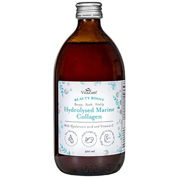 VitaZam Marine Collagen Liquid 10000mg with Hyaluronic Acid, Hydrolysed Peptide, Biotin for Hair, Skin, Nails, Joint, and Muscles, 500 ml VitaZamAu supplements