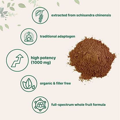 Organic Schisandra Extract Powder, 8 Ounce, Traditional Adaptogen and Filler Micro IngredientsUS supplements