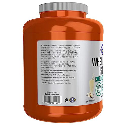 NOW Sports Nutrition, Whey Protein Isolate, 25 g With BCAAs, Creamy Vanilla Powder NOWUS supplements