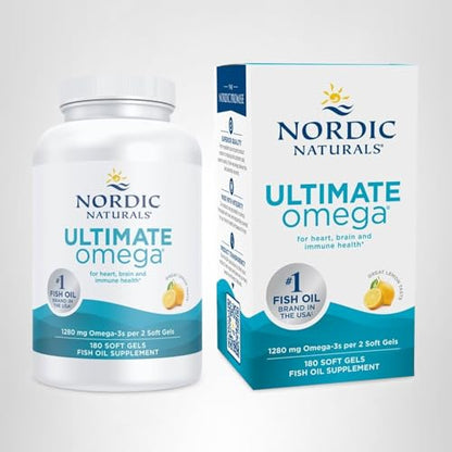 Nordic Naturals Ultimate Omega, Lemon Flavor - 90 Soft Gels - 1280 mg Omega-3 - High-Potency Omega-3 Fish Oil Supplement with EPA & DHA Nordic NaturalsUS supplements