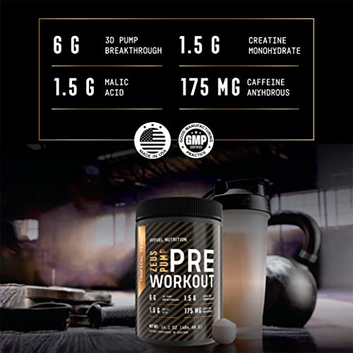 Hyfuel Nutrition Zeus Pump Pre Workout - Pump Focus Energy Power - 3D Pump Breakthrough Hyfuel NutritionUS supplements
