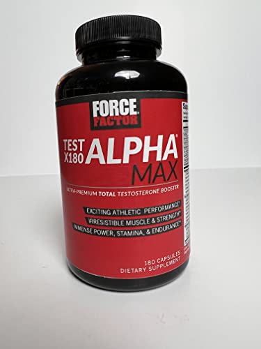 FORCE FACTOR Test X180 Alpha Max, 2-Pack, Total Testosterone and Nitric Oxide Booster Force FactorAu supplements