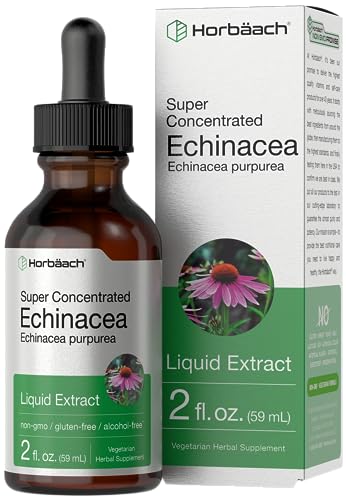 Echinacea Drops Liquid Extract | 2 fl oz | Super Concentrated Tincture | Alcohol Free HorbäachUS supplements