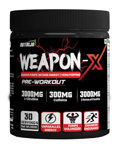 NutriJa Weapon-X Pre-Workout Powder with 21 Active Ingredients - 3 Best forms of Creatine NutriJaAu supplements