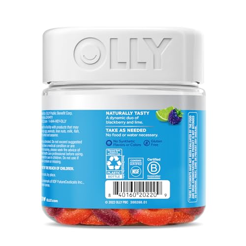 OLLY Pre-Game Energize Workout Gummy Rings, S7 Plant-Based Blend, B Vitamins, Berry OLLYUS supplements