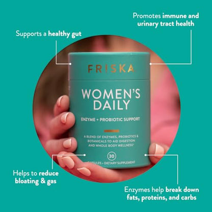 FRISKA Women’s Daily Digestive Enzyme and Probiotics Supplement, Advanced FR!SKAUS supplements