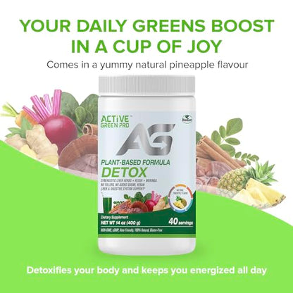 Active Green Pro - Detox Powder, Blend of Synergistic Liver Herbs, Reishi, Moringa Active Green ProUS supplements