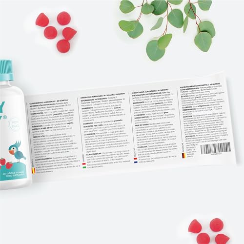 Marine Collagen Gummies by Jolly Jelly® - Wild-Caught Marine Collagen Tapioca Gummies - Type 1 Hydrolysed Collagen - Strawberry Flavour - 60 Gummies. JOLLY JELLYAu supplements