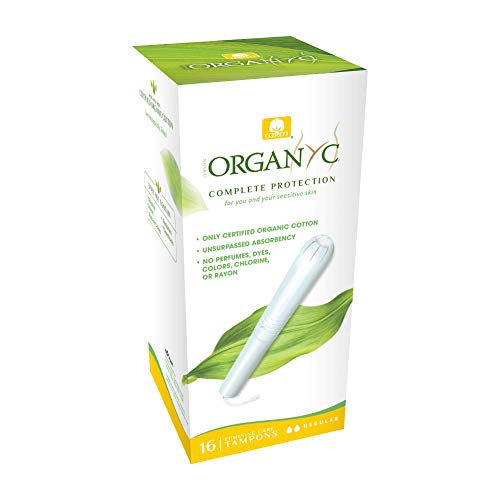 ORGANYC Hypoallergenic 100% Organic Cotton Internal Tampons with Applicator, REGULAR, 16-count OrganycAu supplements
