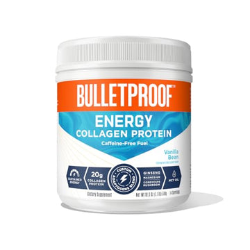 Bulletproof Vanilla Bean Energy Collagen Protein Powder, 18.3 Ounces, Caffeine-Free Fuel BulletproofUS supplements