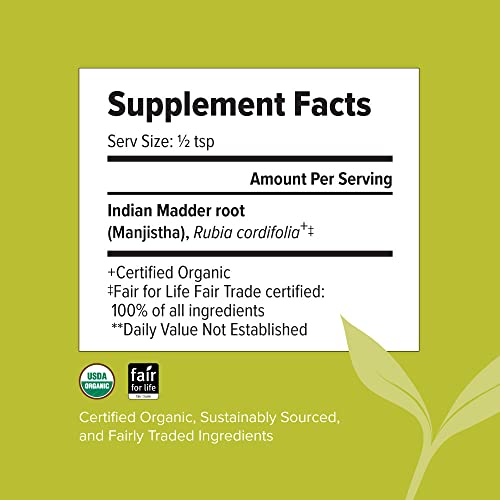 Banyan Botanicals Manjistha Powder, Spice Jar - USDA Organic - Rubia cordifolia - Cleanses Banyan BotanicalsAu supplements
