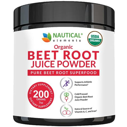 Beet Juice Powder Organic - Cold Pressed - 20:1 Concentrate - Concentrated Beet Root Nautical ElementsUS supplements
