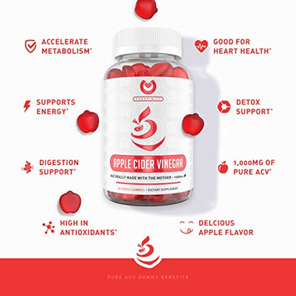 PUREFINITY Apple Cider Vinegar Gummies – Raw, Natural, Unfiltered ACV from The Mother PUREFINITYUS supplements