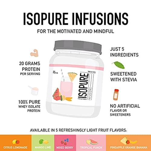 Isopure Protein Powder, Clear Whey Isolate Protein, Post Workout Recovery Drink Mix IsopureUS supplements