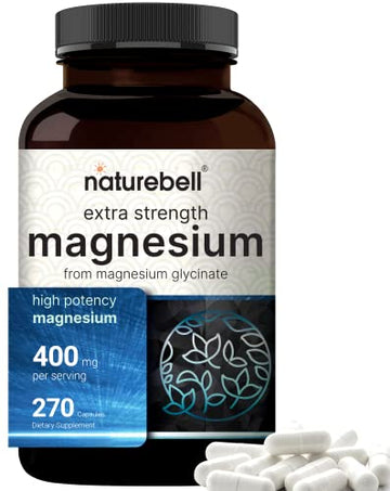 NatureBell Magnesium Glycinate 400mg (Elemental), 270 Capsules – 100% Chelated NatureBellAu supplements
