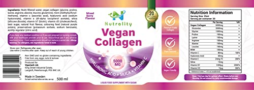 Nutrality Vegan Liquid Collagen | Premium-Grade 5000mg Hydrolyzed Collagen Peptides with Silica, Biotin NutralityUS supplements