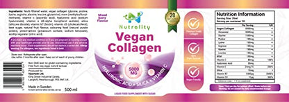 Nutrality Vegan Liquid Collagen | Premium-Grade 5000mg Hydrolyzed Collagen Peptides with Silica, Biotin NutralityUS supplements