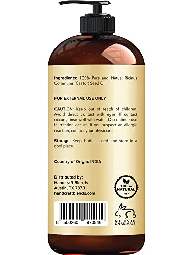 Handcraft Blends Jamaican Black Castor Oil for Hair Growth, Eyelashes and Eyebrows Handcraft BlendsAu supplements