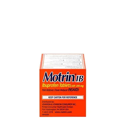 Motrin IB, Ibuprofen 200mg Tablets, Pain Reliever & Fever Reducer for Muscular Aches, Headache, Backache, Menstrual Cramps & Minor Arthritis Pain, NSAID, 100 Ct MotrinAu supplements
