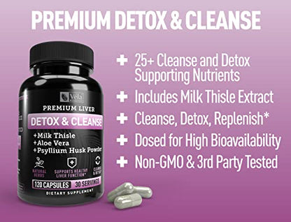 Véla Colon Cleanse & Liver Detox Formula Cleanse - 22 Herbs with Milk Thistle, Turmeric VélaUS supplements