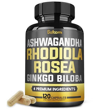 6050mg Rhodiola Rosea Supplement with Ashwagandha Root, Ginkgo Biloba & Black Pepper SatoomiAu supplements