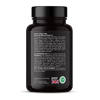 Marine Collagen Supplement 1200mg with Hyaluronic Acid & Vitamin C Hydrolysed Peptides Powder MAX VITA MAXIMUM VITALITYUS supplements