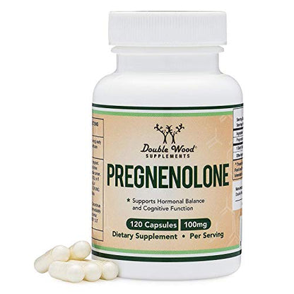 Pregnenolone 100mg per Serving (Converted to Progesterone to Boost Progesterone Double Wood SupplementsUS supplements