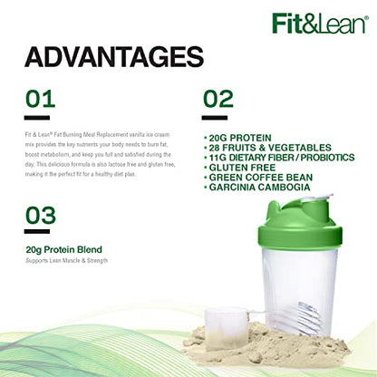 Fit & Lean Meal Shake, Fat Burning Meal Replacement, Meal Replacement with Protein Fit & LeanUS supplements
