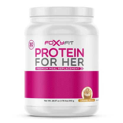 FoxyFit Protein for Her, Caramel Mocha Whey Protein Powder with CLA and Biotin FoxyFitUS supplements