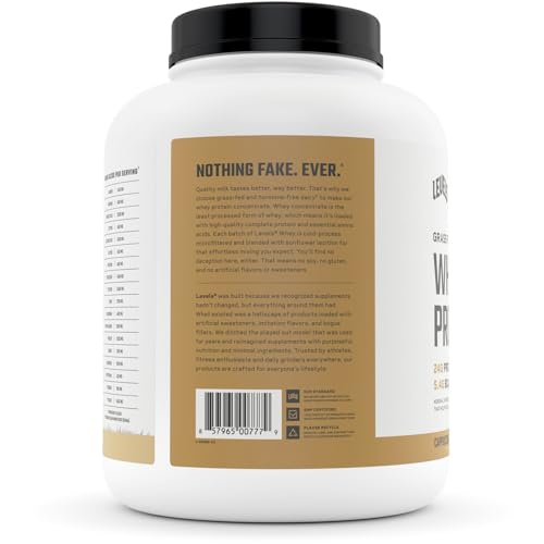 Levels Grass Fed 100% Whey Protein, No Hormones, Cappuccino, 5LB Levels NutritionUS supplements