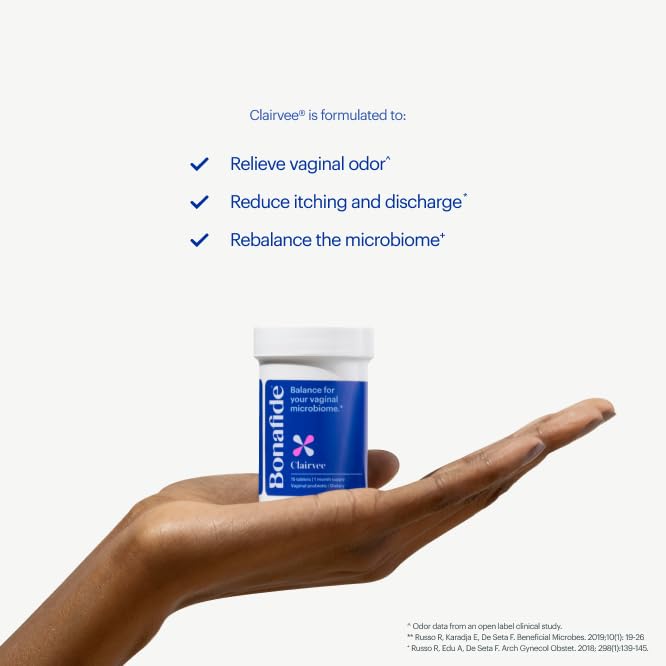 Bonafide Clairvee Vaginal Probiotic – Hormone-Free, Drug-Free Relief from Odor, Vaginal Itching and Discharge – Balances Vaginal pH Levels – 90 Day Supply (45 Capsules) BonafideAu supplements