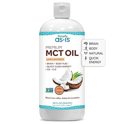 AS-IS Simply Premium MCT Oil C8 & C10 | Unflavored | 100% from Non-GMO Coconuts AS-ISUS supplements