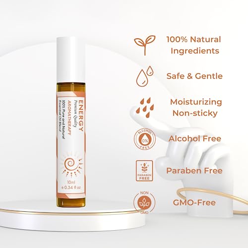 Benatu Energy Essential Oil Roll On Blend (with Clove, Lemon, Grapefruit Oil)- Travel Size Relaxing Roller benatuAu supplements