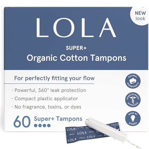 LOLA Organic Cotton Tampons, 60 Count - Super Plus Tampons, Period Feminine Hygiene Products LOLAAu supplements