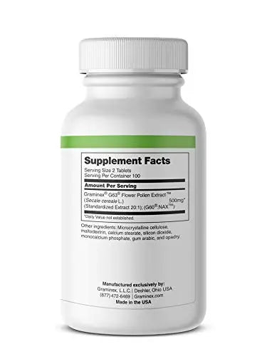 Graminex PollenAid Prostate Supplement: All Natural Prostate Support for Bladder Control & Urinary Tract Health, Rye Pollen Extract Made in USA, 200 Tablets (Pack of 2) GraminexAu supplements