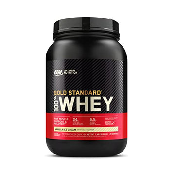 Optimum Nutrition Gold Standard 100% Whey Protein Powder, Vanilla Ice Cream, 2 Pound Optimum NutritionUS supplements