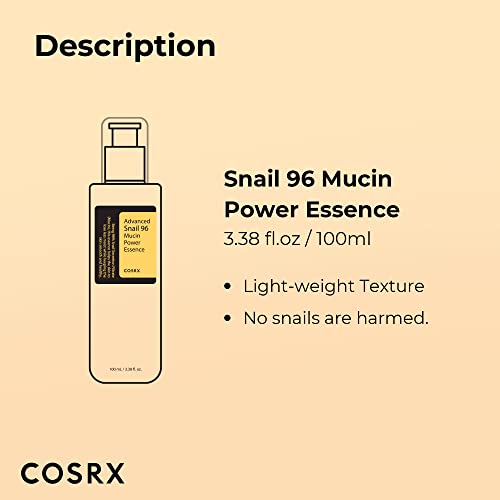 COSRX Snail Mucin 96% Power Repairing Essence 3.38 fl.oz 100ml COSRXUS supplements