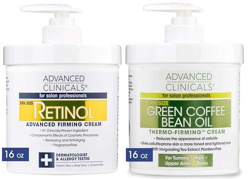 Advanced Clinicals Retinol Body Cream + Green Coffee Bean Oil Slim & Tighten Body Lotion Advanced ClinicalsUS supplements