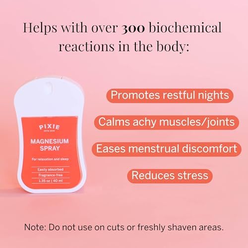 Pixie Pure Magnesium Spray 1.35oz – USP Grade – Fast-Absorbing Topical Relief for Body Aches, Sleep & Menstrual Discomfort – Travel Size & Non-Toxic for Feminine Care Pixie CupAu supplements