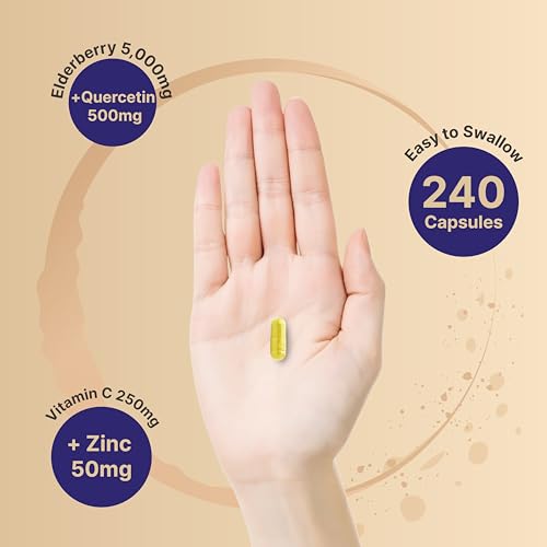 NatureBell Sambucus Elderberry Capsules, 5000mg Per Serving with Quercetin 500mg NatureBellAu supplements