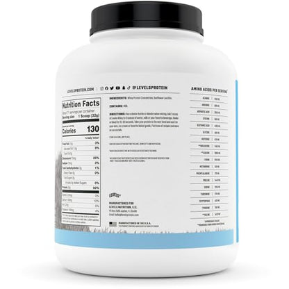 Levels Grass Fed 100% Whey Protein, No Hormones, Unflavored, 5LB Levels NutritionUS supplements